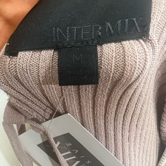 INTERMIX Mia Back Lace Up Knit flare Sleeves beige closet‎ capsule Sweate… - Picture 12 of 15